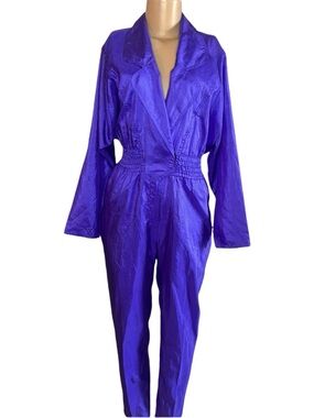 Vintage 80s Joan Walters Purple Jumpsuit